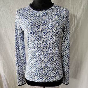 Hang Ten Womens Long Sleeve Rash Guard UPF 50+ XS Zipper Pocket Swim Shirt Sky